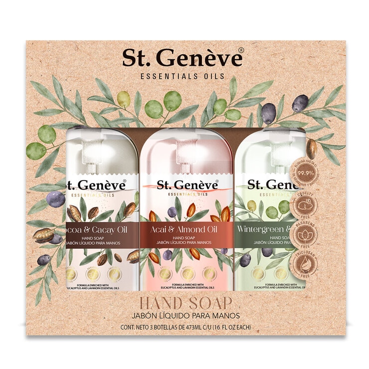 St. Geneve Essentials Oils Jabón Líquido para Manos 3 pzas