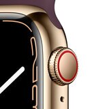 Apple Watch S7 (GPS+Celular) Caja de acero inoxidable oro de 41 mm con correa deportiva cereza oscuro 