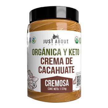 Just About Foods Crema De Cacahuate Cremosa Orgánica y Keto 1.13 kg