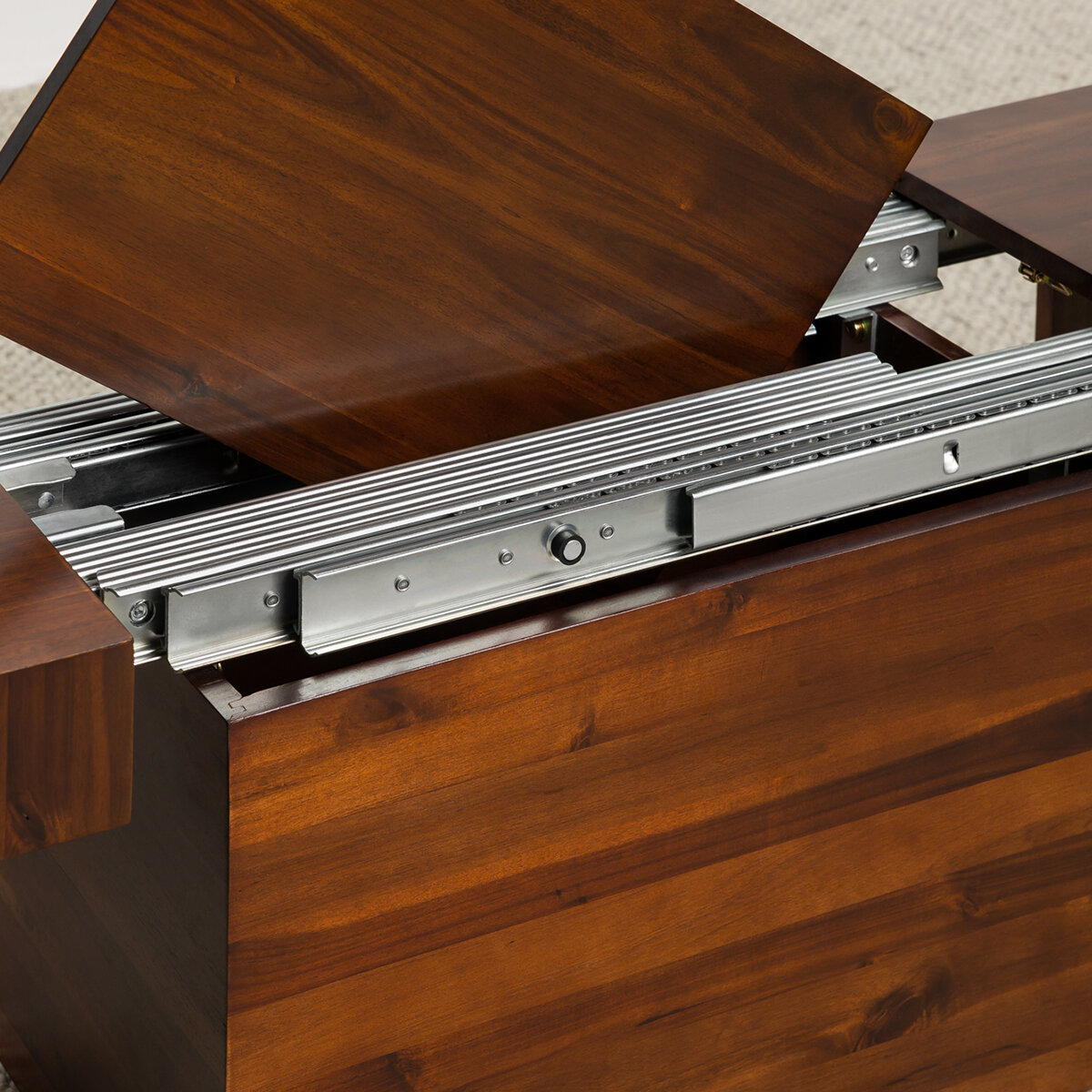 Transformer Table, Set de Comedor Expandible, Capacidad de hasta 12 Personas, 100% Madera, Color Cereza