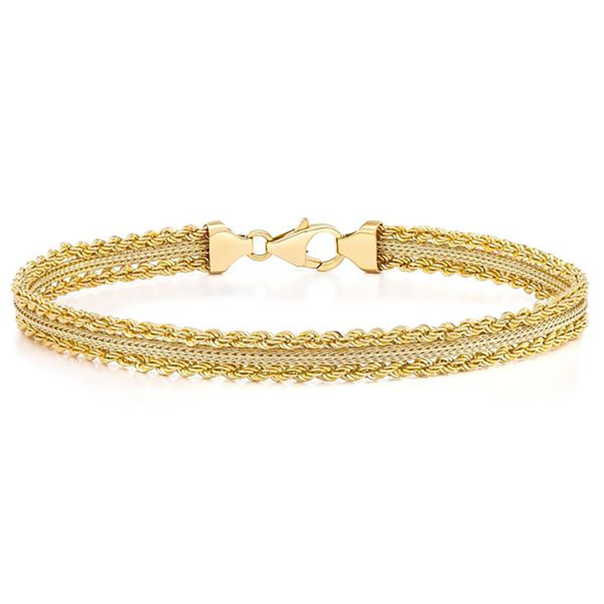 Pulsera para Dama, Oro Amarillo de 14K de 19cm