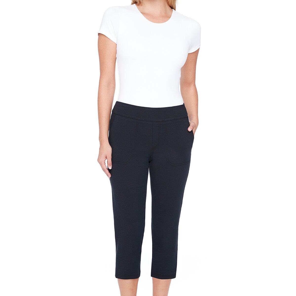 S.C. & CO Pantalones Capri para Dama Negro Grande