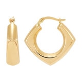 Aretes, Arracadas Forma Diamante, Oro Amarillo 14K