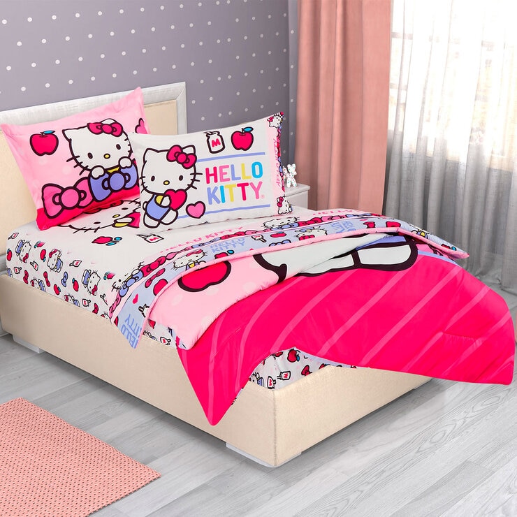 Providencia Juego de Edredón Individual de 5 piezas, Hello Kitty