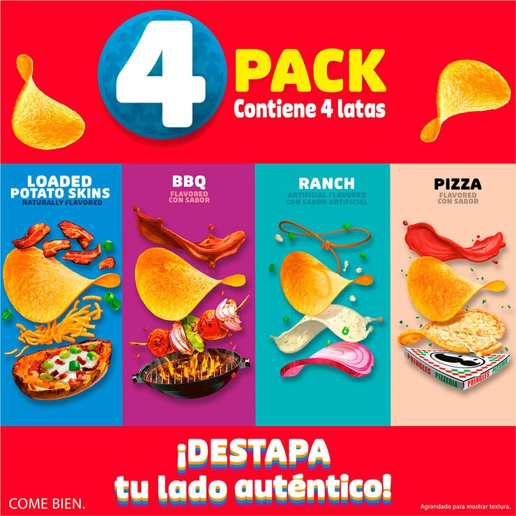 Pringles Papas Surtidas 4 pzas de 158 g