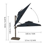 Seasons Sentry, Sombrilla Cuadrada de Aluminio de 3.05m con Luz Led, Azul