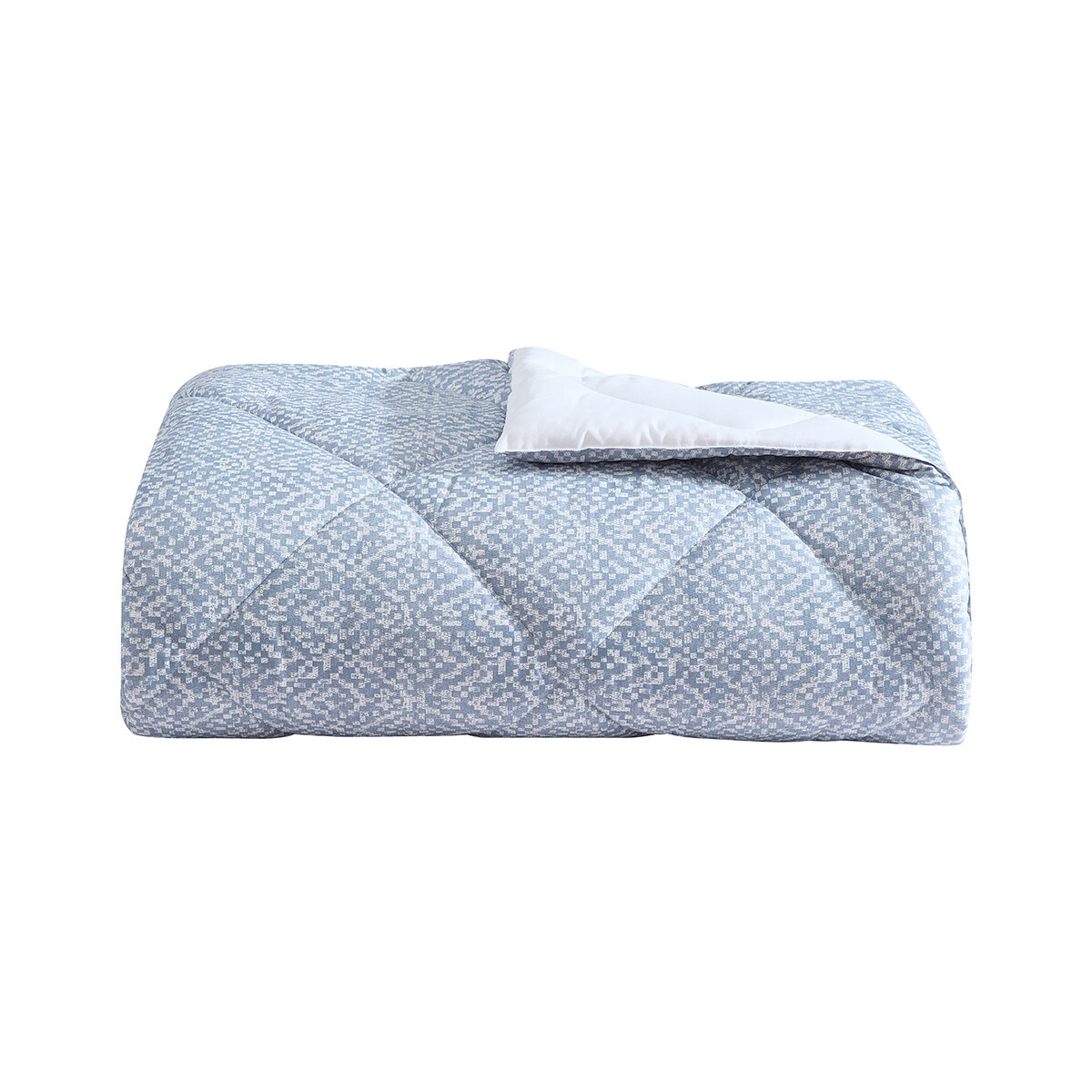 Juego de Edredón Queen de 6 piezas, Geométrico Azul