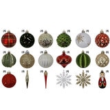 Surtido de Adornos Navideños 80 Piezas - Rojo/Verde
