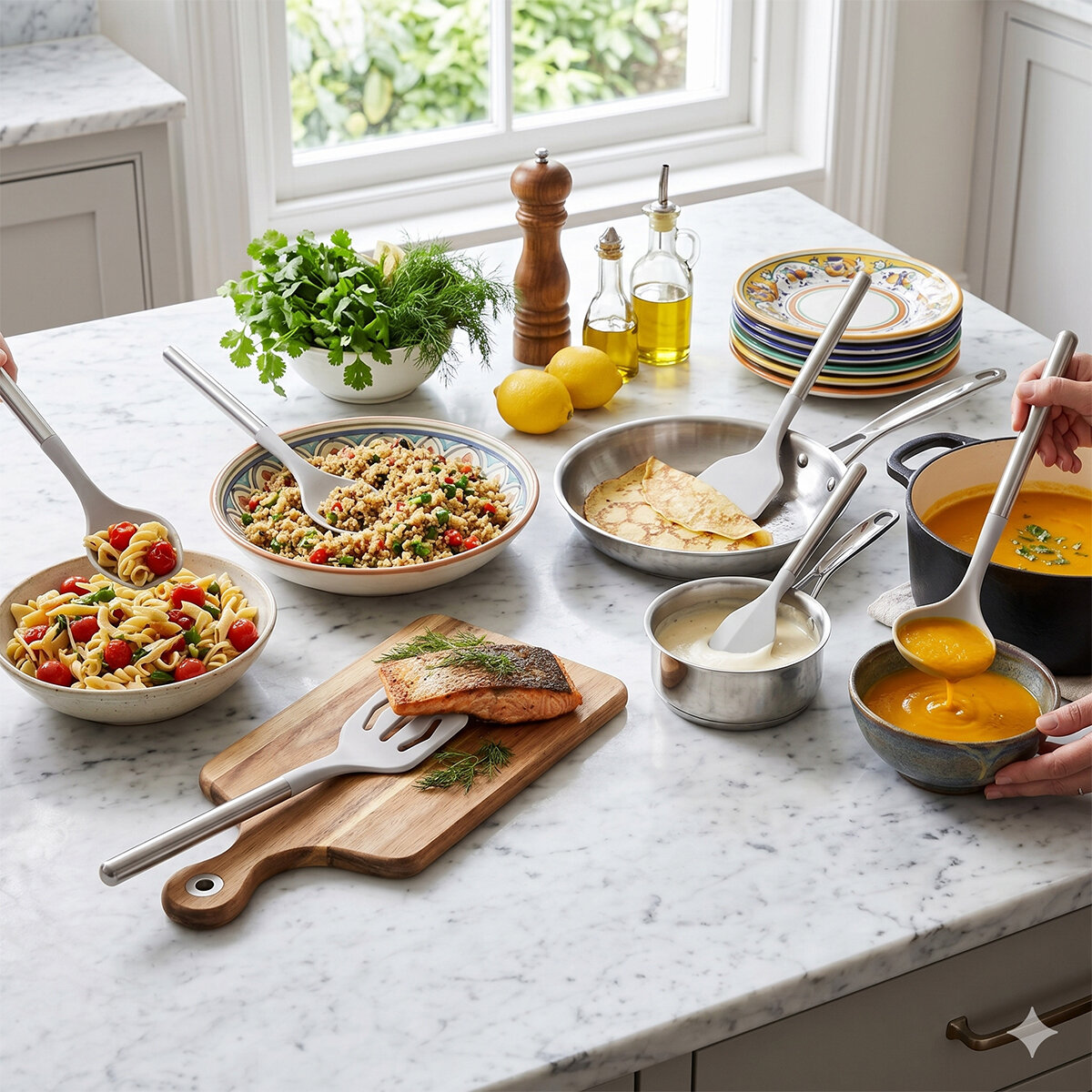 Sabatier, Juego de Herramientas de Acero Inoxidable y Silicona, 6 piezas