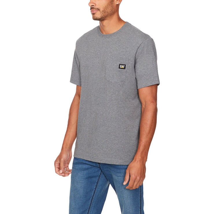 Caterpillar Playera para Caballero Gris Grande