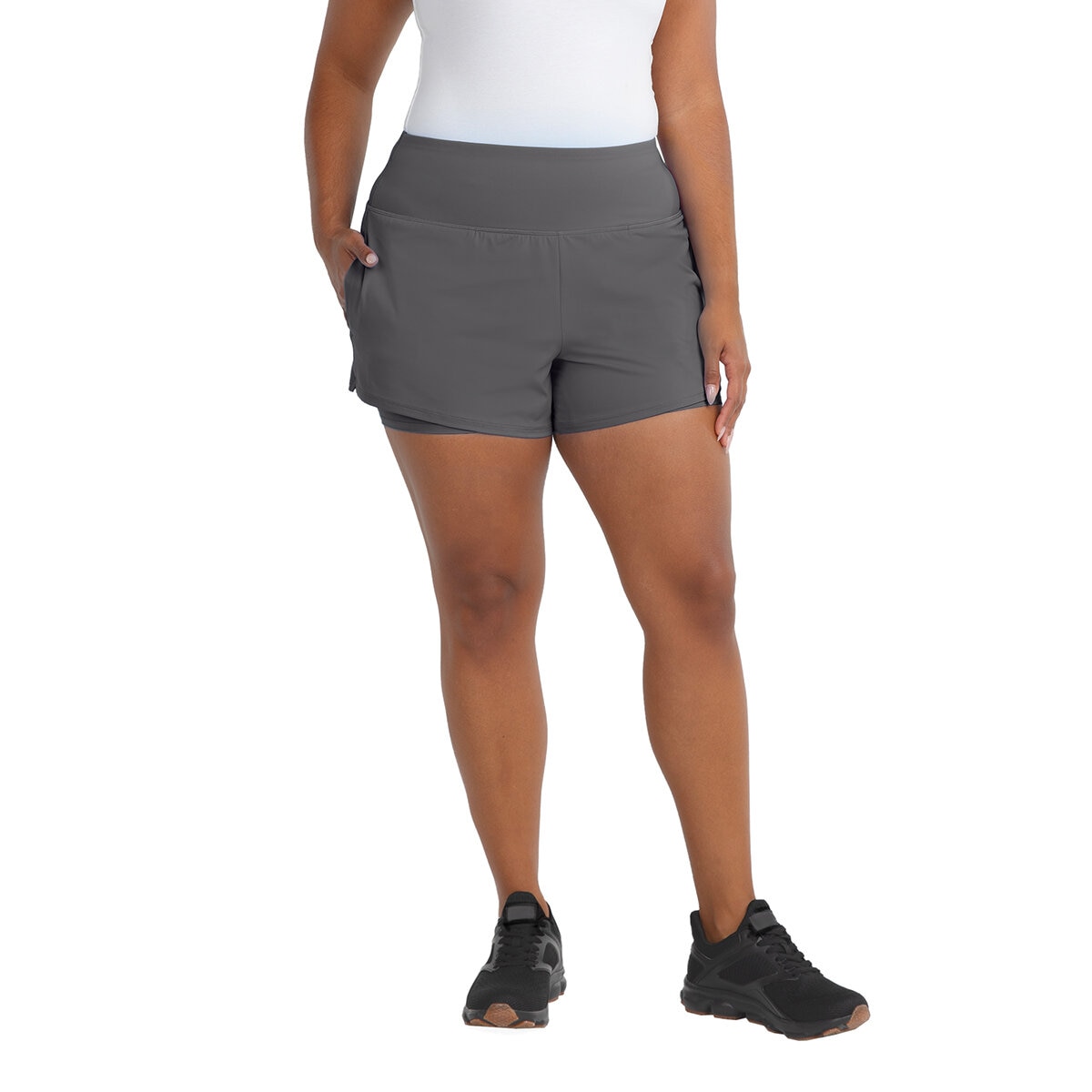 Avalanche Shorts Deportivos para Dama Gris Extra Grande