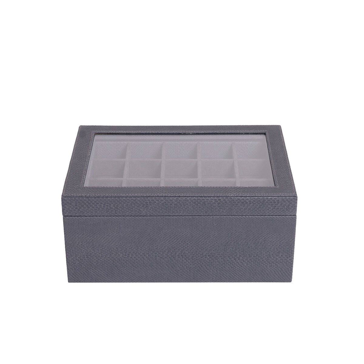BHOME, Joyero de Vinipiel, Color Gris