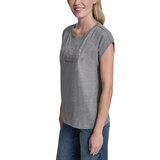 DKNY Playera para Dama Gris Mediana