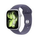 Apple Watch Series 11 (GPS + Celular) 46mm Aluminio Plata + Correa Deportiva Morado Niebla + Talla S/M