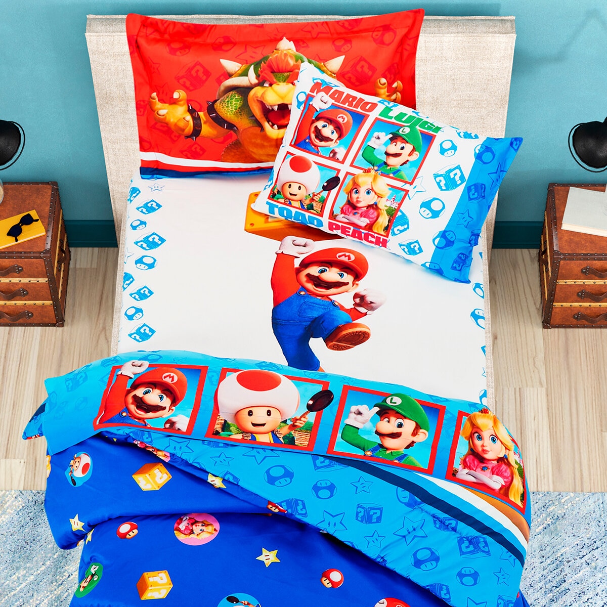 Set Muñecos Colección Juego Mario Bros 5 Piezas Log-on