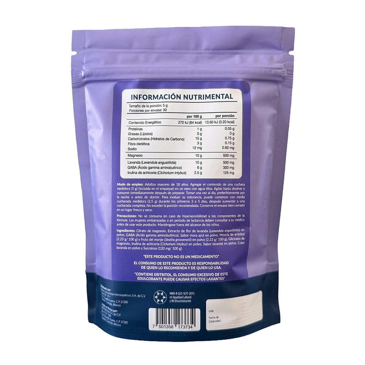 Magnesio, Gaba y Lavanda en Polvo 2 Bolsas de 150 gr c/u Magnesio, Gaba y Lavanda en Polvo 2 Bolsas de 150 gr c/u