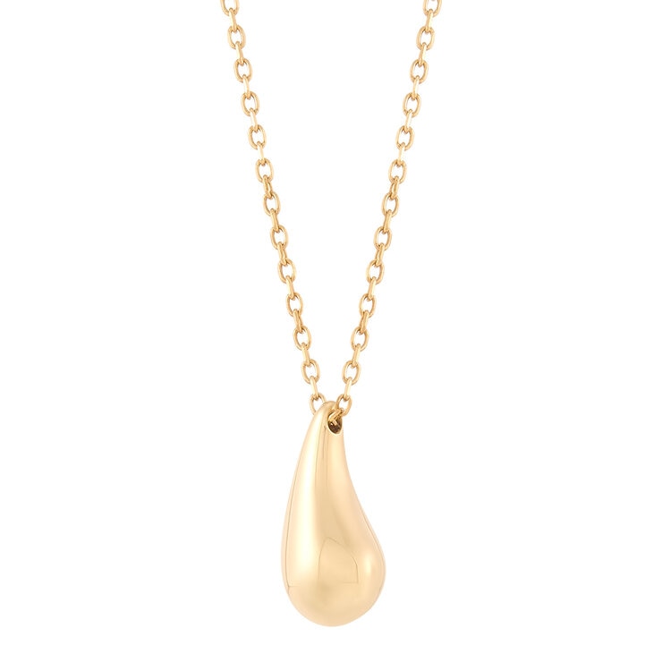 Dije de Gota, Oro Amarillo 14K, Cadena, 45.72cm