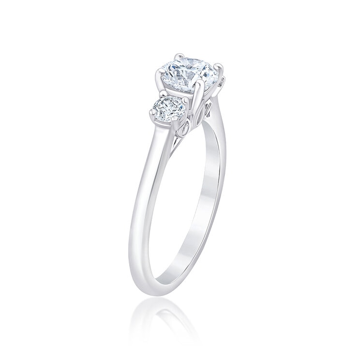Anillo, Diamantes, 1.17ctw, Oro Blanco 14K