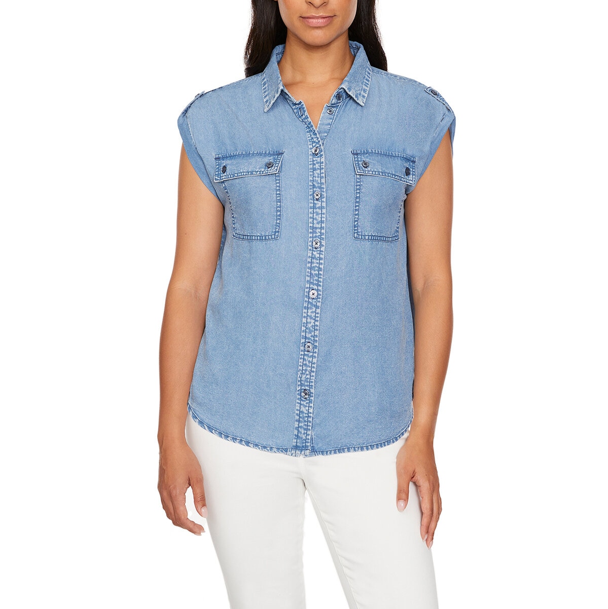 Buffalo David Bitton Blusa para Dama Azul Grande