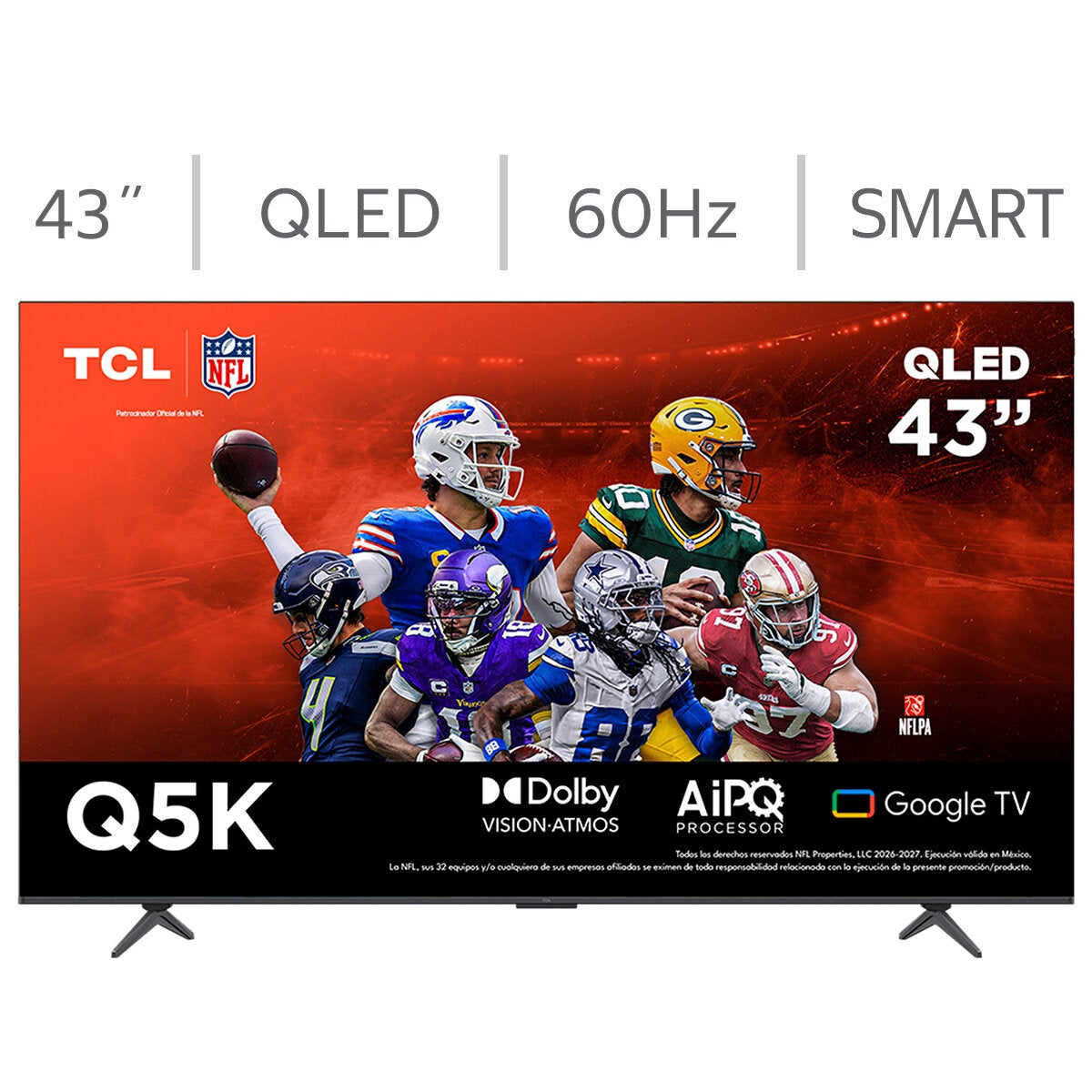 TCL Pantalla 43" QLED 4K Google TV 43Q5K TCL Pantalla 43" QLED 4K Google TV 43Q5K