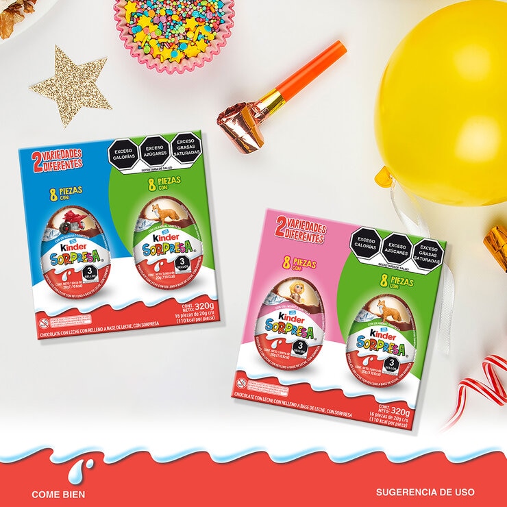 Kinder Sorpresa Huevos de Chocolate 16 pzas de 20 g