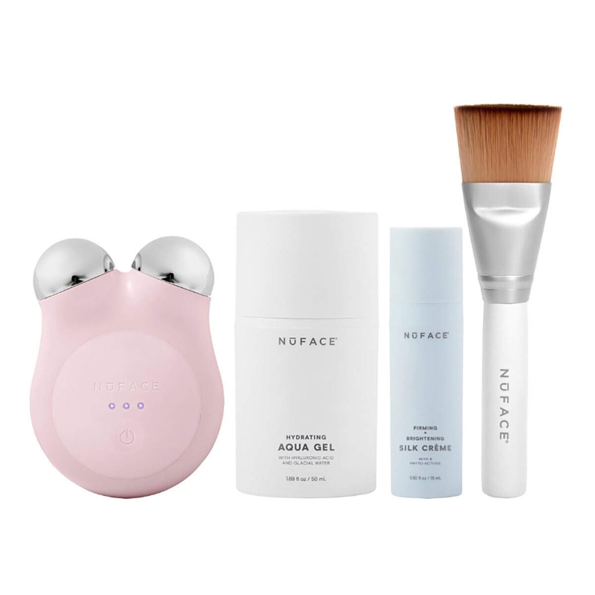 Nuface, MINI+Sandy Rose - Kit de inicio, Dispositivo Facial de Microcorriente, en 3 Diferentes Colores