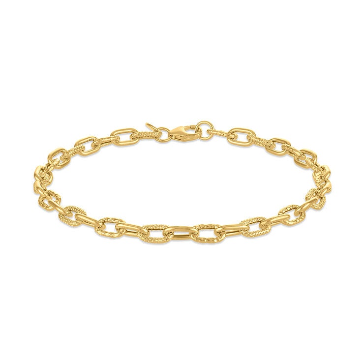 Pulsera de Eslabones, Oro Amarillo de 14K Pulsera de Eslabones, Oro Amarillo de 14K