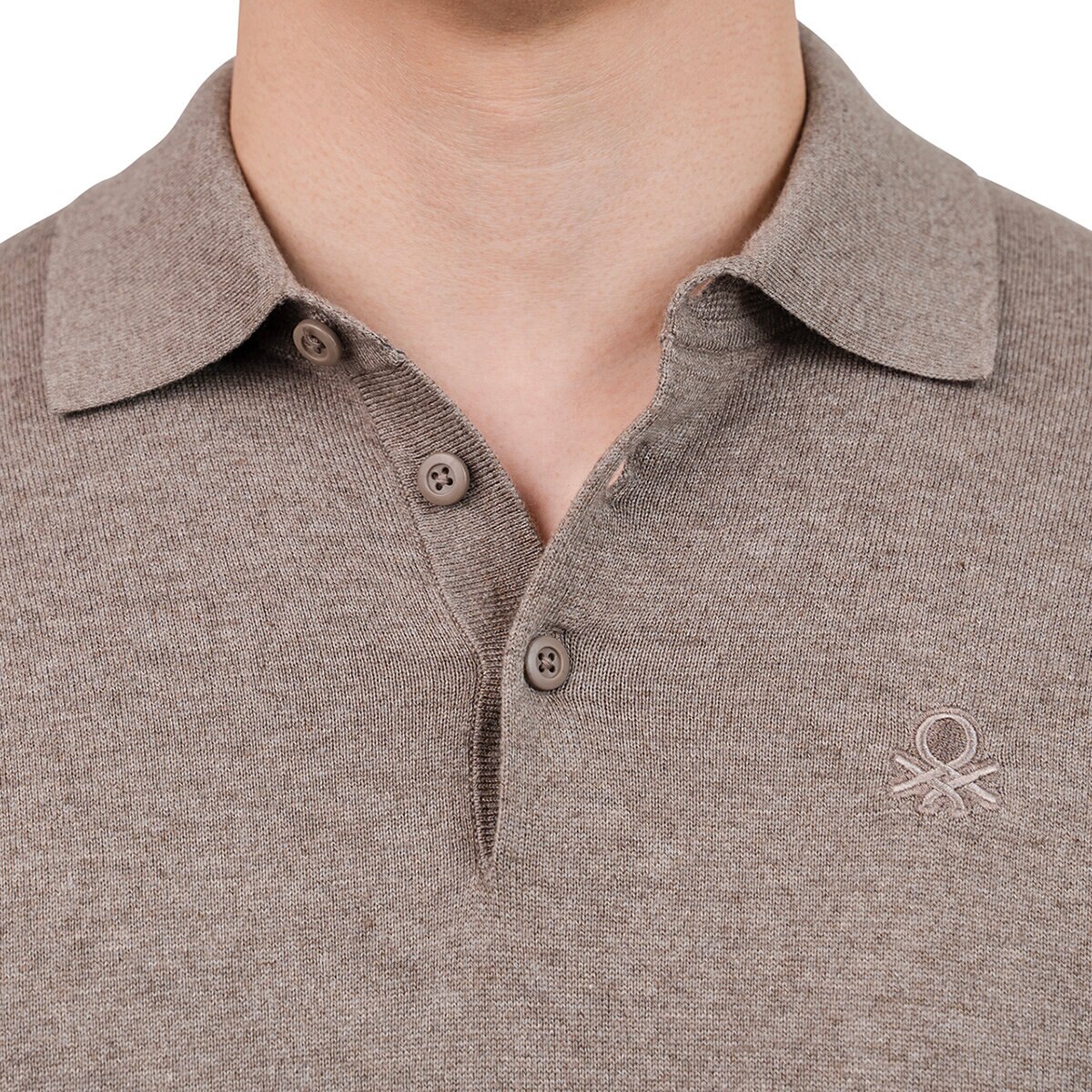 United Colors of Benetton Suéter tipo polo para Caballero Café Grande