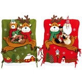 Cubiertas para Silla con Detalle Navideño, Santa y Oso