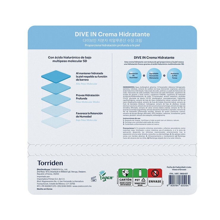 Torriden Dive In Crema Hidratante 4 pzas