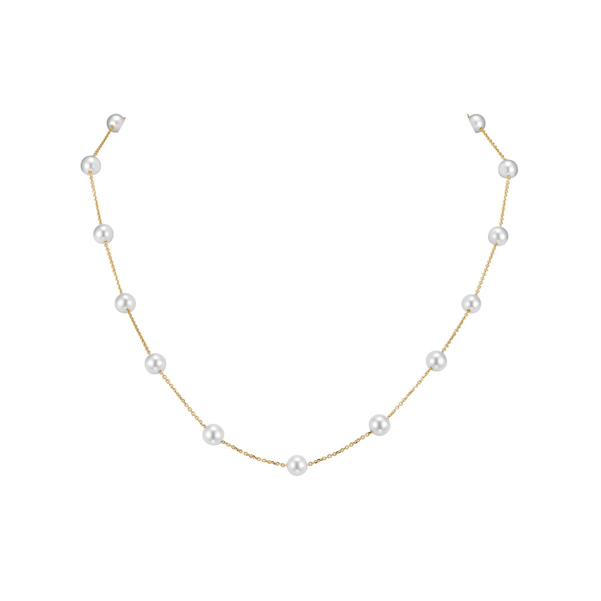 Collar de Perla, 43.18cm, Oro Amarillo de 14K