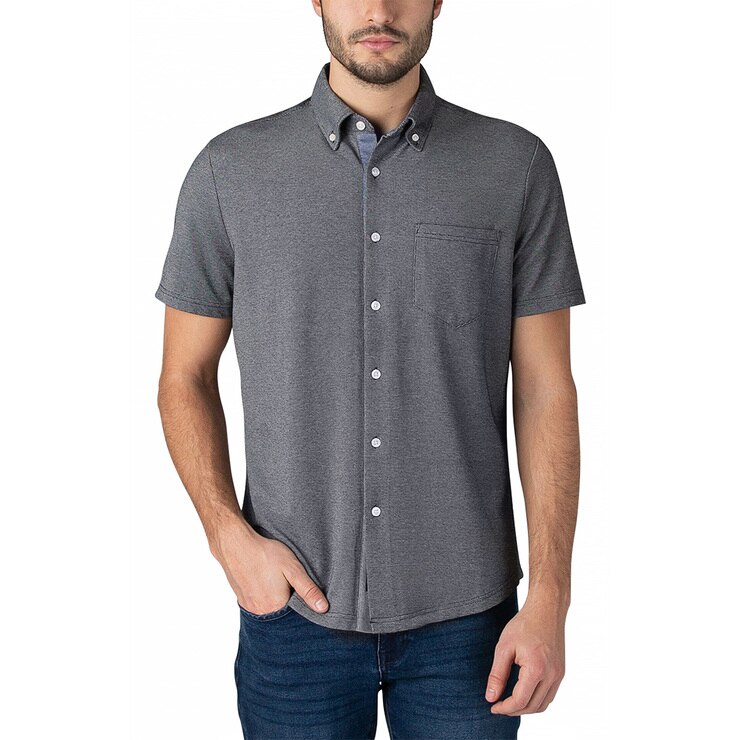Tahari, Camisa de Manga Corta para Caballero, Carbón, Chica Costco México