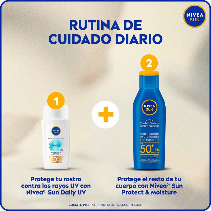 Nivea Sun 2 pzas de 200 ml c/u + Protector solar facial de 40 ml