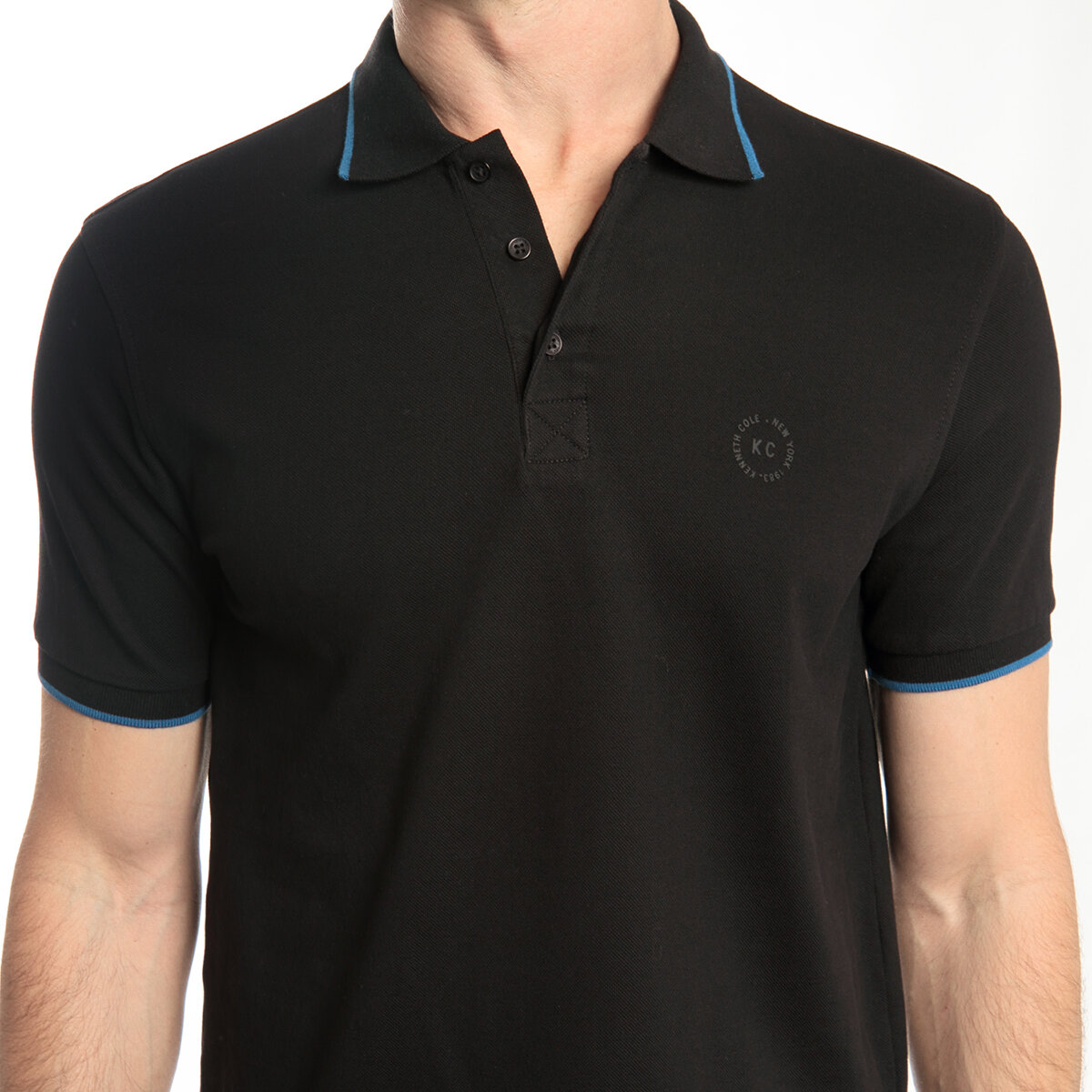 Kenneth Cole Polo para Caballero Negro Mediana