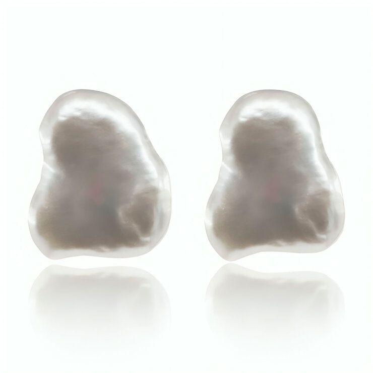 Mayfer, Arete Tipo Clip de Plata con Perla Barroca