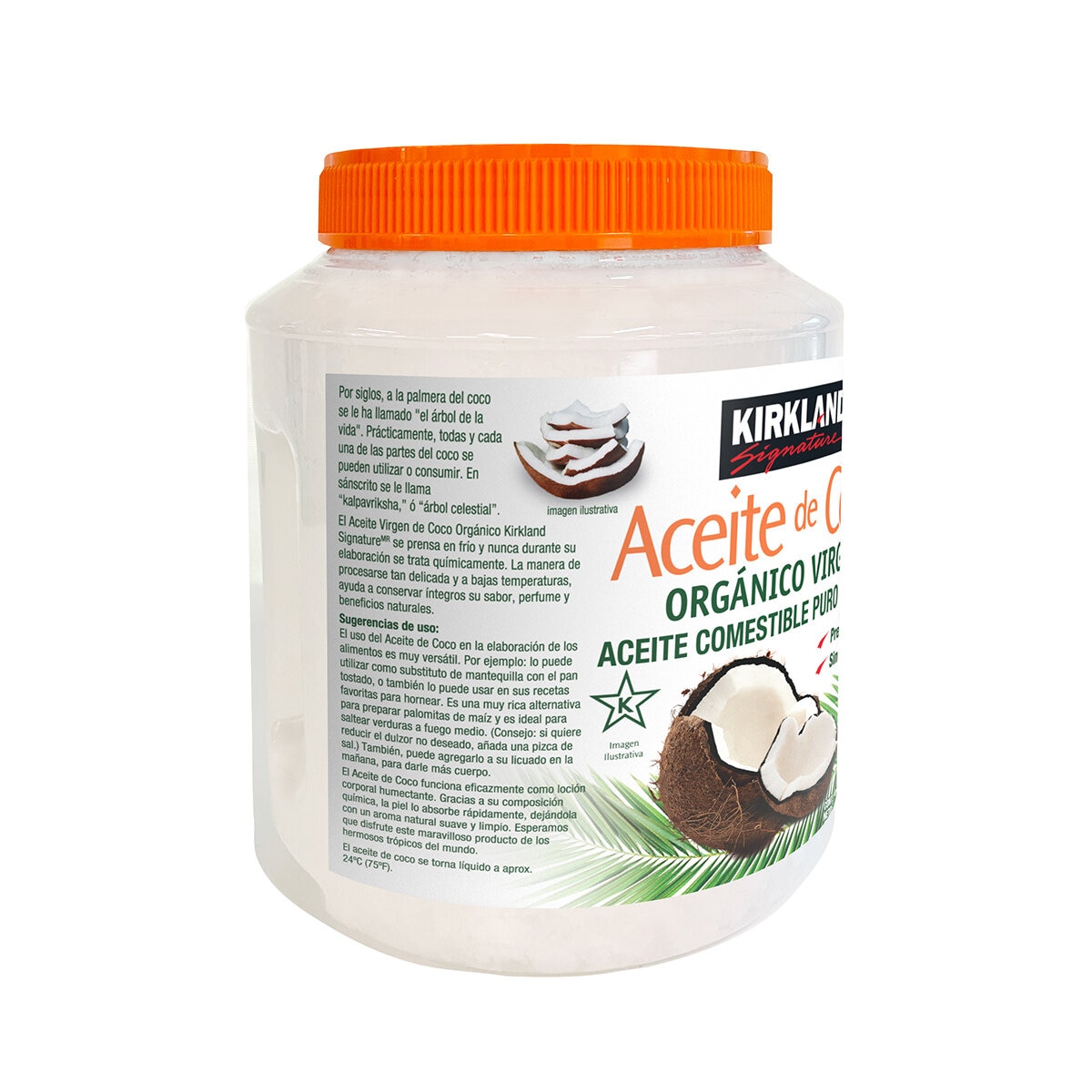 Kirkland Signature Aceite De Coco Orgánico Virgen 2.48 Kg