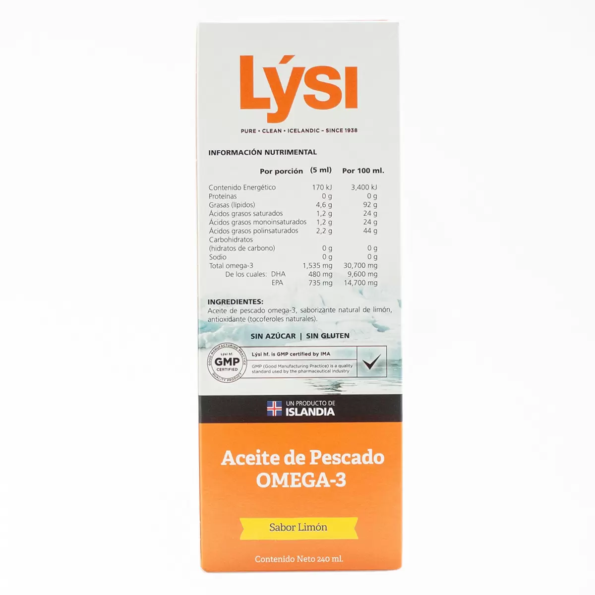 LYSI Aceite de Pescado Omega 3 Sabor Limón