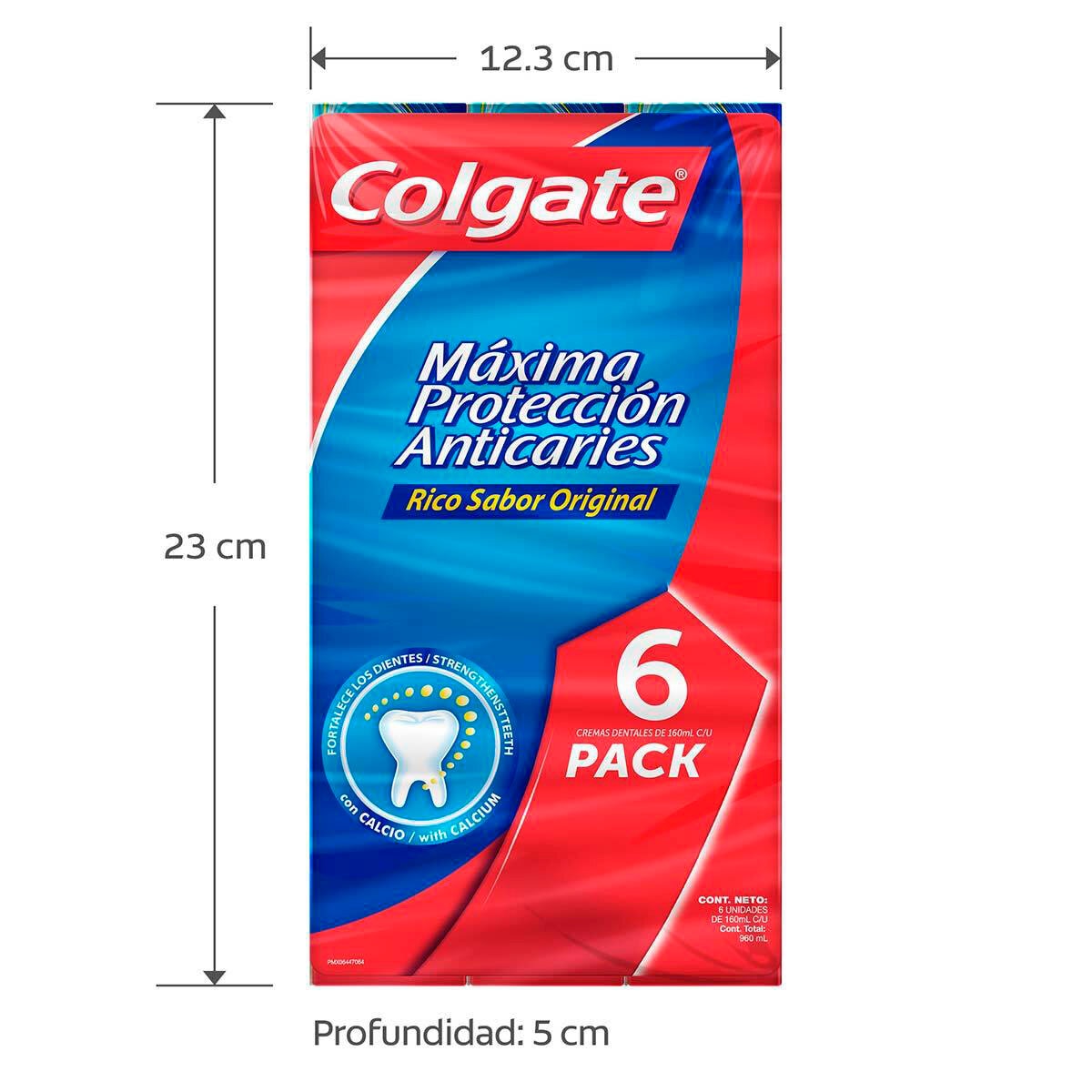 Colgate Crema Dental Protección Anticaries 6 pzas de 160 ml