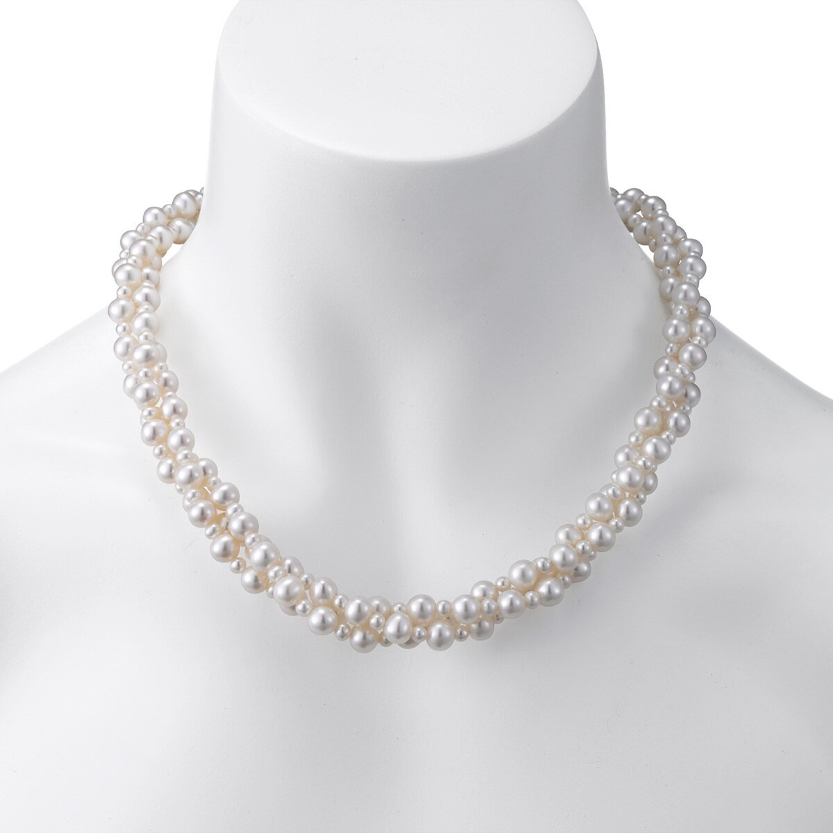 Collar de Perlas Cultivadas, Oro Amarillo de 14kt