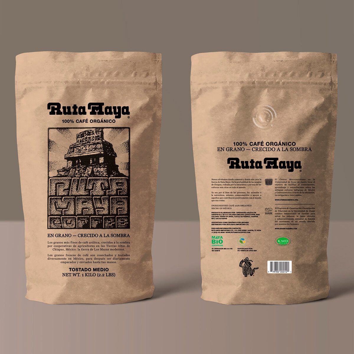 Ruta Maya Café Orgánico de Grano Entero 1 kg
