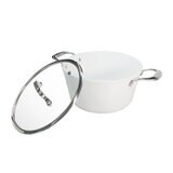 Westinghouse, Cacerola 24 cm de Cerámica Blanca, Acero Inoxidable
