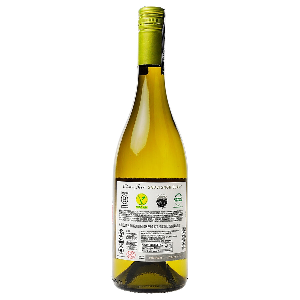 Vino Blanco Cono Sur Orgánico Sauvignon Blanc 750 ml
