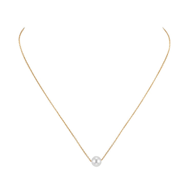 Dije de Perla, 8-9mm, Oro Amarillo de 14K