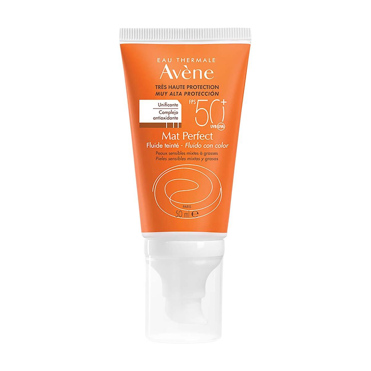 Avène Protector Solar Toque Seco con Color FPS 50+ 50 ml 