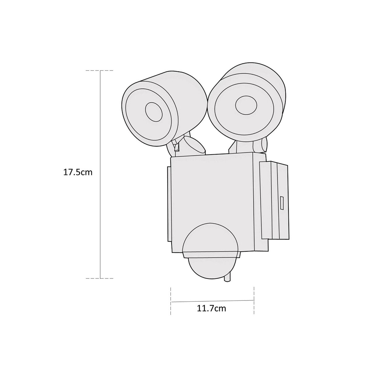 Estevez, Lámpara de Seguridad con 2 Reflectores LED y Sensor