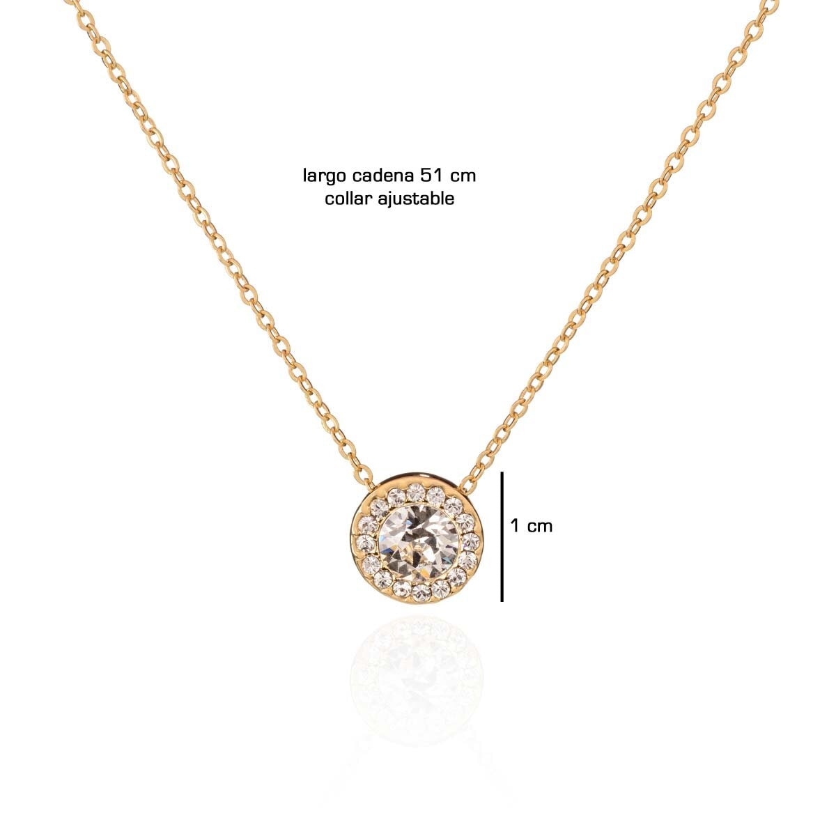 Mayfer, Juego Dorado de Arete y Collar con Dije, con Cristal Austríaco