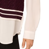 Adrianna Papell Chaleco con blusa simulada para Dama Morado Chica