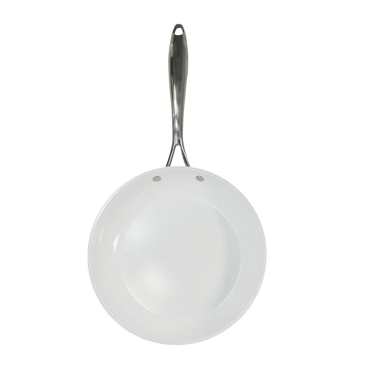 Westinghouse, Set de Sartenes 24 y 30 cm, Cerámica Blanca, Acero Inoxidable