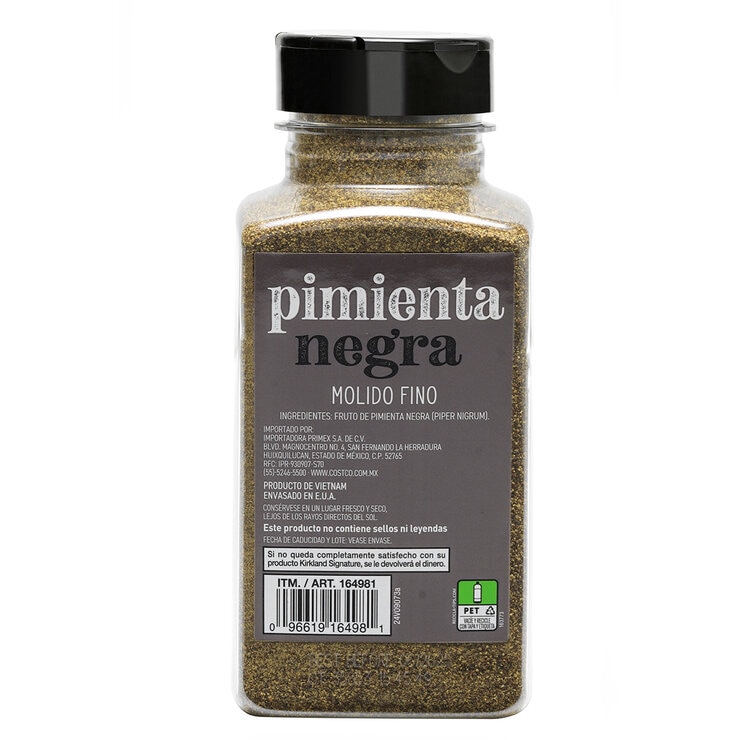 Kirkland Signature Pimienta Negra Finamente Molida 348 g