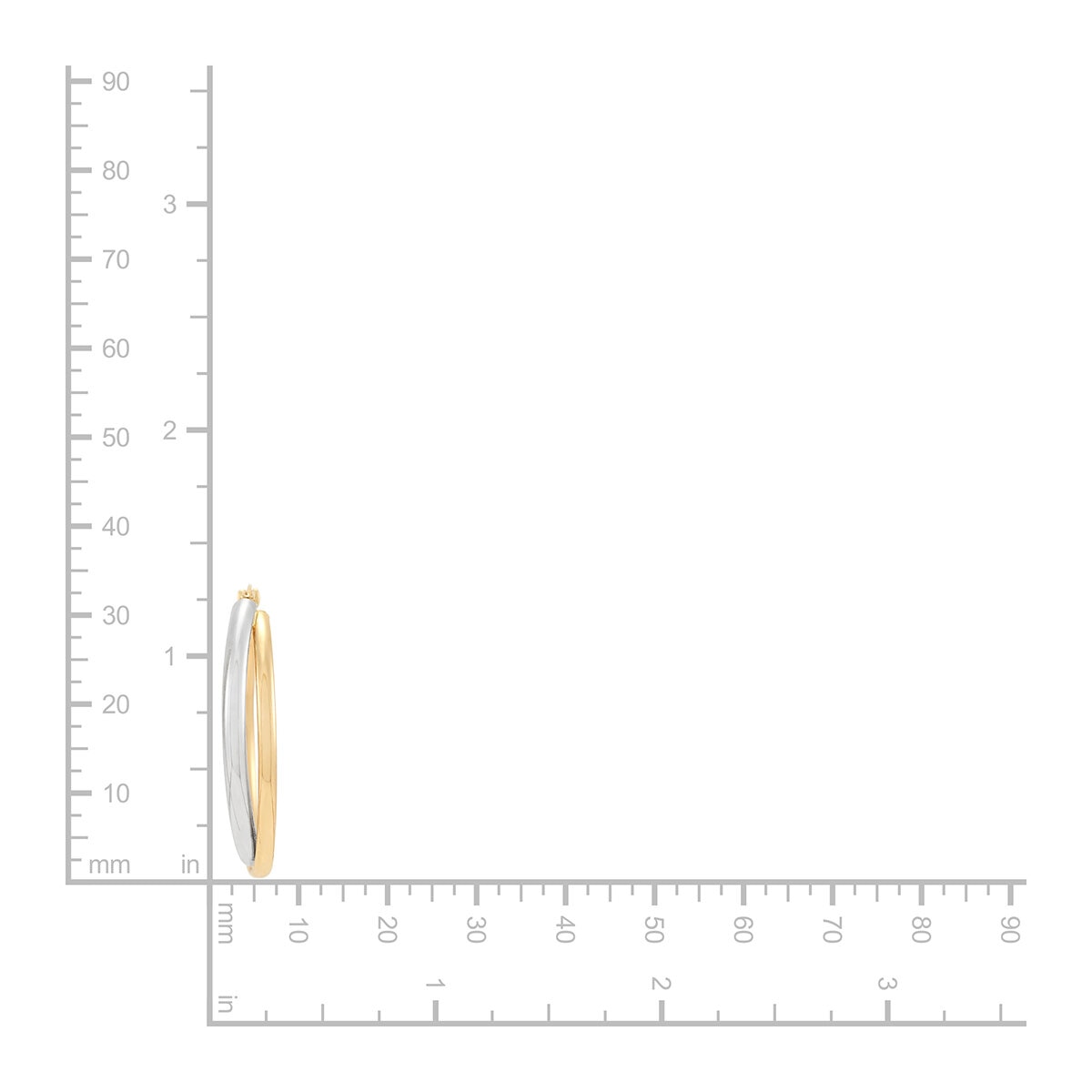 Aretes, Arracadas de Doble Fila, Oro Dos Tonos 14K Aretes, Arracadas de Doble Fila, Oro Dos Tonos 14K